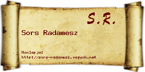 Sors Radamesz névjegykártya